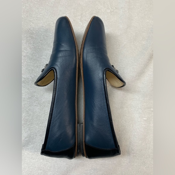 CHANEL Blue Leather CC Flat Loafers Shoes - Picture 12 of 16